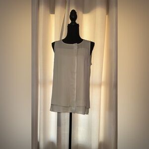 Ann Taylor Cream Sleeveless Blouse